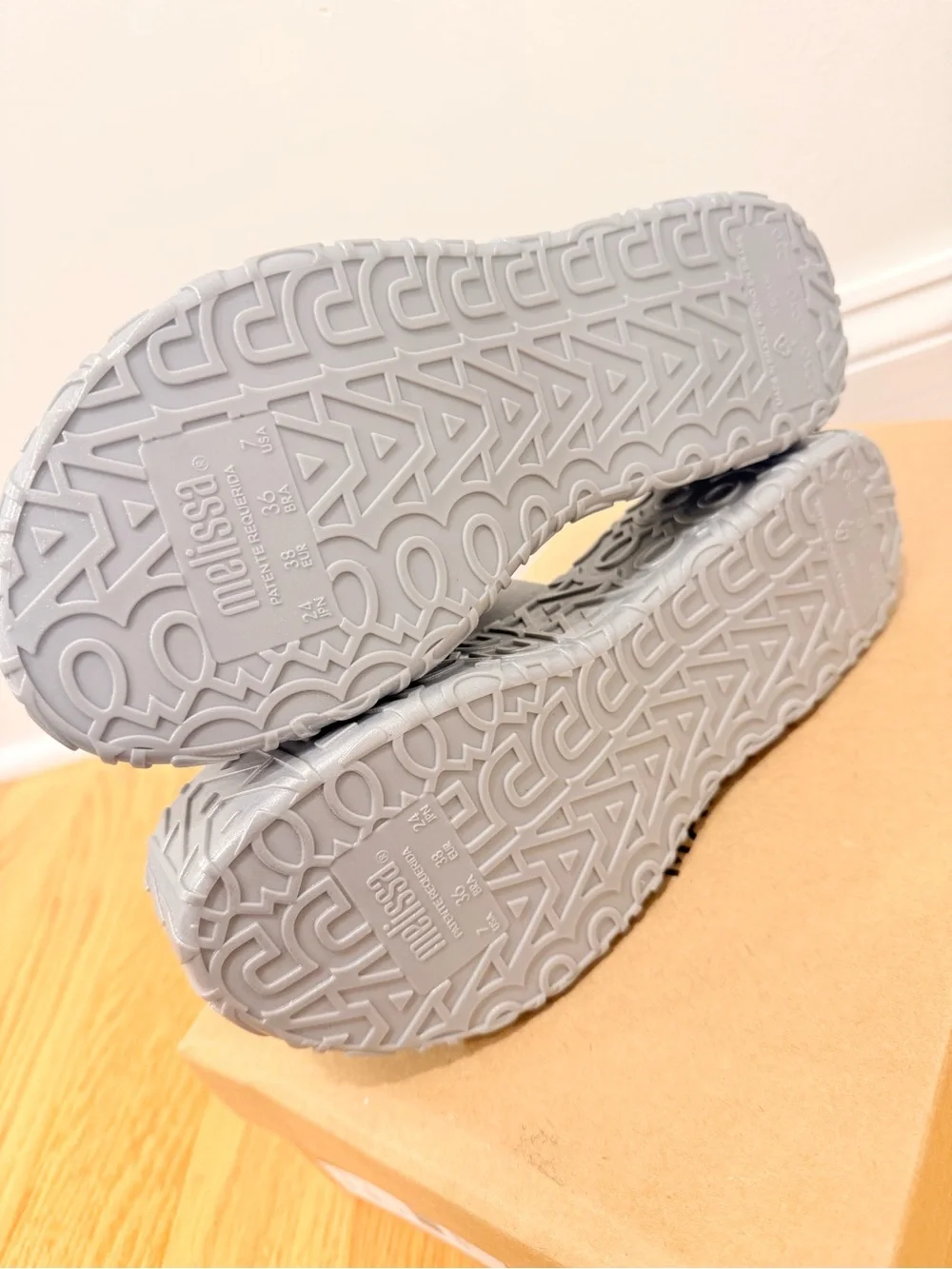 NWT Mellisa X Marc Jacobs silver platform size 7